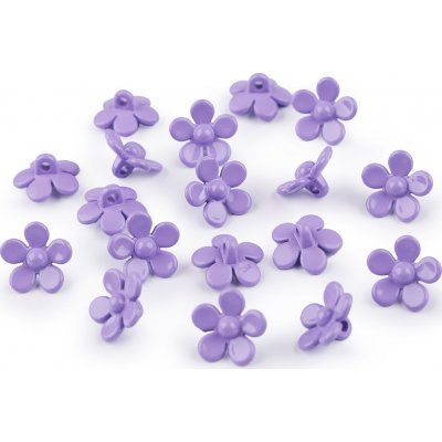 Plastové knoflíky / korálky květ Ø15 mm Varianta: 4 fialová lila, Balení: 5 g – Sleviste.cz