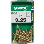 Spax Uni vrut zápust.hlava PZ/Z1, S-CUT plný závit, Yellox, 3 x 25 mm, 25 ks – Hledejceny.cz