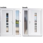 Soft Dvoukřídlé vchodové Megan+Sklo Nisip Bílá/bílá levé 150 x 200 cm – Hledejceny.cz