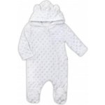 Baby Nellys Kombinézka/overálek MINKY s kapucí a oušky bílá – Zboží Dáma