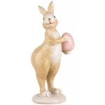 Dekorace králíček s růžovým vajíčkem - 5*6*13 cm - Clayre & Eef – Hledejceny.cz