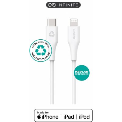 eSTUFF ES602170 INFINITE Super Soft USB-C to Lightning. MFI, 1m, bílý – Zboží Živě