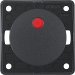 Berker Integro Flow Tlačítkový spínač podsvícený s červenou čočkou, antracit, mat 937722505