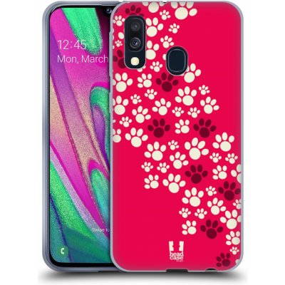 Pouzdro Head Case Samsung Galaxy A40 TLAPKY RŮŽOVÉ – Zbozi.Blesk.cz