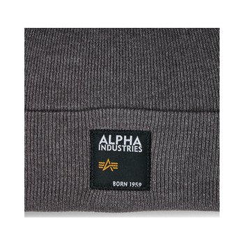 Alpha Industries čepice Label Beanie vintage grey