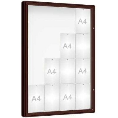 PROCITY Venkovní vitrína model 2000, 16 x A4, plexi, hnědá | Zboží Auto