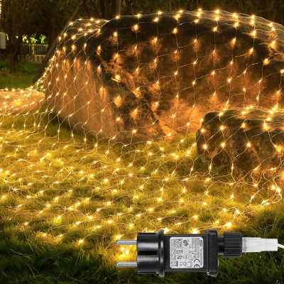 ROSNEK 3x2m 200 LED světelná síť 8 světelných režimů teplá bílá 31V světelný řetěz s časovačem a paměťovou funkcí pro vnitřní venkovní svatební vánoční dekorace – Zboží Mobilmania