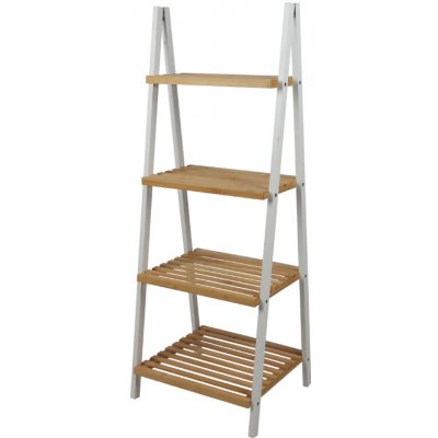 DOCHTMANN Regál policový 4 patra tvar A 40 x 30 x 109 cm bílý bambus – Zboží Dáma