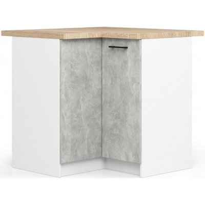 Ak furniture Kuchyňská rohová skříňka Olivie S 90 cm bílá/beton/dub sonoma – Zboží Mobilmania