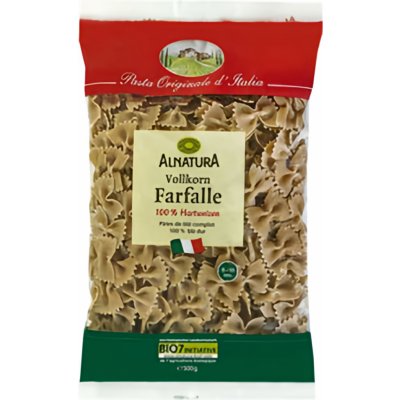 Alnatura BIO Farfalle/mašličky semolinové těstoviny celozrnné 0,5 kg – Zboží Mobilmania