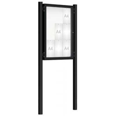 PROCITY Venkovní vitrína model 2000 9 x A4, černá, včetně sloupků | Zboží Auto
