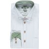 Pánská Košile Orbis Trachten košile pánská slim fit 3168 zelený prošívaný límec bílá