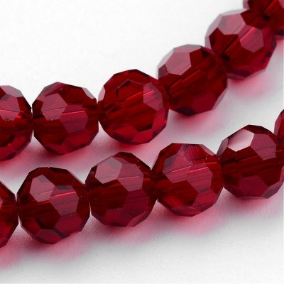 Broušené korálky - průsvitné - tmavě červené - 8 mm - 10 ks – Hledejceny.cz