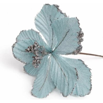 DECOLED Dekorace umělý květ modrý 20,5 × 17 cm, látka – Sleviste.cz