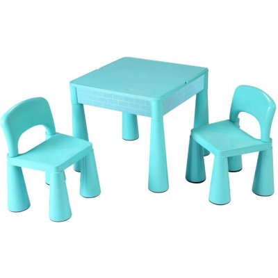 New Baby Dětská sada stoleček a dvě židličky mátová New Baby set Zelená – Zboží Mobilmania