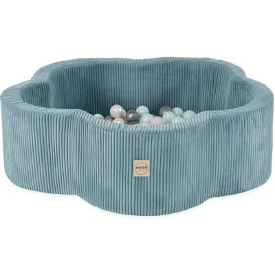Plush Nest suchý bazén Květinová zóna 95 x 30 cm prémiový manšestr modrý s 200 míčky – Hledejceny.cz
