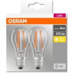 Osram sada 2x LED filamentová žárovka E27, A60, 4W, 470lm, 2700K, teplá bílá – Zboží Mobilmania