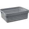 Úložný box Plast Team Košík Seoul 35,7 x 26,8 x 13,1 cm šedý