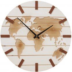 Boltze Home Nástěnné dřevěné hodiny Global Ø 50 cm