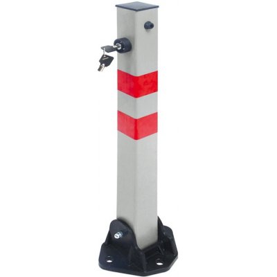 Parkovací a zahrazovací sloupek, sklopný, plastový, výška 700 mm, šedá/červená – Zboží Mobilmania