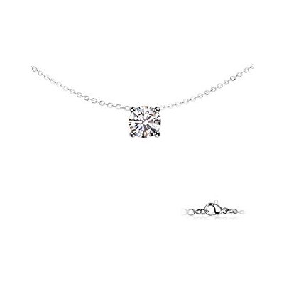 Šperky4U Ocelový náhrdelník se zirkonem OPD0343-ST