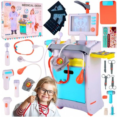 Majlo Toys Dětský lékařský stůl s kolečky světlem a zvuky Medical Desk