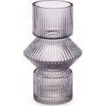Giftdecor Skleněná váza, rýhované sklo, 9,5 x 16,5 cm barva šedá – Hledejceny.cz
