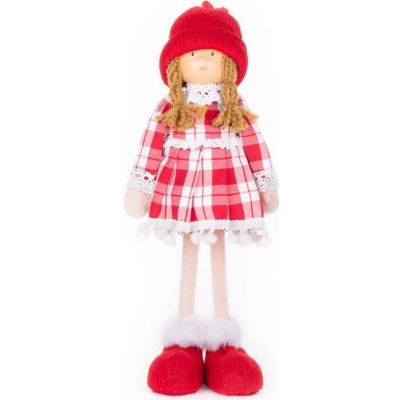 MagicHome Dekorace Vánoce Holčička v károvaných šatech 32 cm – Hledejceny.cz