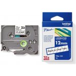 Brother TZE-131, černý tisk průsvitný podklad 8 m x 12 mm – Zboží Dáma