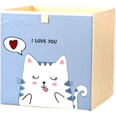 Dream Creations Látkový box kočka šedý 33 x 33 x 33 cm – Zboží Mobilmania