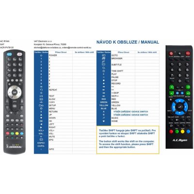 Dálkový ovladač General AC Ryan ACR-PV76120 – Hledejceny.cz