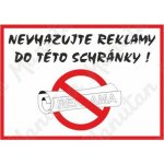 Nevhazujte reklamy do této schránky, samolepka 210 x 148 x 0,1 mm A5 – Zboží Dáma