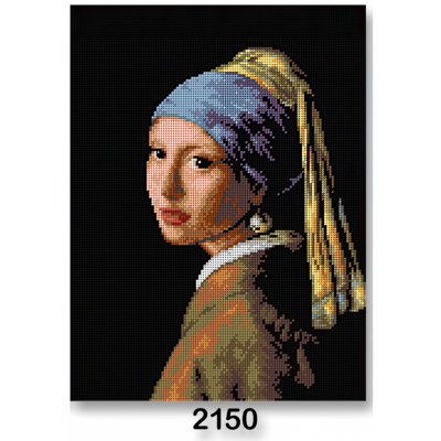 Stoklasa Vyšívací předloha obrázek na vyšívání 70243 2150 J.Vermeer Dívka s perlou na černé 30x40cm
