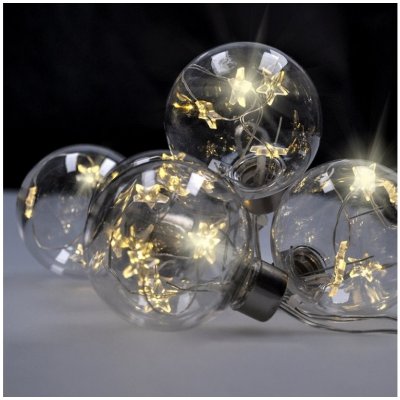 Solight Solight sada LED vánočních koulí s hvězdami vel. 6cm 6ks 30LED,časovač tester 3xAA 1V229 – Hledejceny.cz