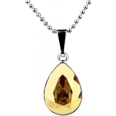 Swarovski Elements Pear stříbrný (přívěsek + řetízek) zlatá slzička, kapka 39169.4 Metallic sunshine zlatá – Zboží Mobilmania