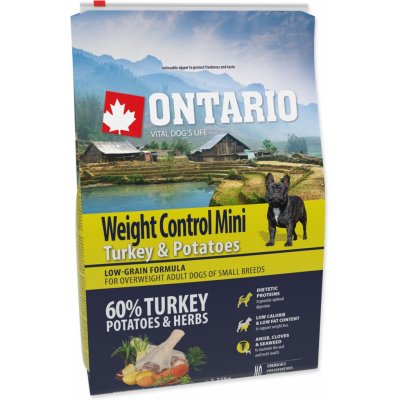 Ontario Mini Weight Control Turkey & Potatoes 2,25 kg – Hledejceny.cz