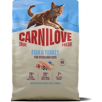 CARNILOVE TRUE FRESH CAT DRY FISH & TURKEY FOR STERILISED ADULT ALL BREEDS 2 kg – Zbozi.Blesk.cz
