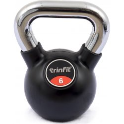 TRINFIT Kettlebell kov guma s chrom madlem 6 kg