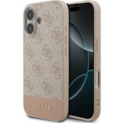 Guess PU 4G Stripe Zadní Kryt pro iPhone 17-Růžová – Zboží Mobilmania