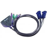 Aten CS-62S KVM přepínač PS/2, 2x PC mini vč. kabeláže 0,9m