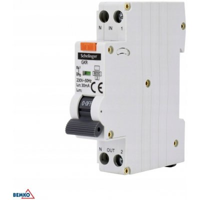 RCBO Jistič 1P B10A 30mA Typ AC SCHELINGER – Sleviste.cz