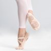 Dětské taneční boty Starever textilní baletní piškoty s dělenou podešví lososové