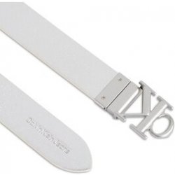 Calvin Klein Jeans dámský pásek Round Mono Pl Rev Lthr belt K60K611489 White/Silver Specchio 0K6