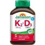 Jamieson Vitamíny K2 120mcg a D3 1000 IU 30 kapslí – Hledejceny.cz