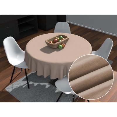 Biante Kulatý ubrus/imitace broušené kůže Alcantara ALC-006 Béžový Ø 120 cm – Zboží Dáma