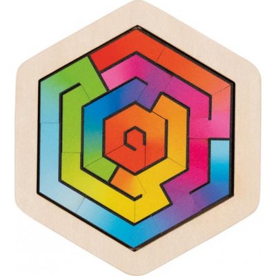 Goki Dřevěné puzzle Hlavolam - šestiúhelník 18 dílků – Zboží Dáma