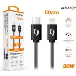 Datový kabel ALIGATOR POWER 30W, USB-C/Lightning 3A, 0,5m bílý – Zboží Živě
