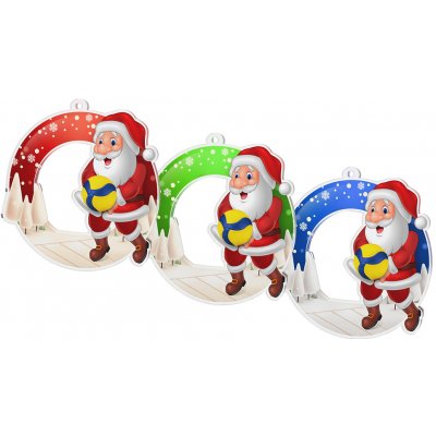 Bauer Decor Akrylátová vánoční ozdoba kulatá Santa Claus volleyball Modrá – Hledejceny.cz