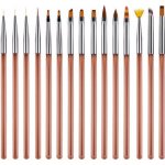 Ráj nehtů Sada štětců na nehty hnědá 15 ks – Zboží Dáma