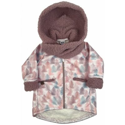 Little Things kabátek softshellový s kapucí a šálou fialková – Zboží Dáma